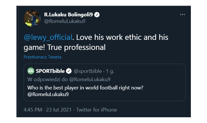 Lukaku wybrał aktualnie najlepszego piłkarza na świecie! :D